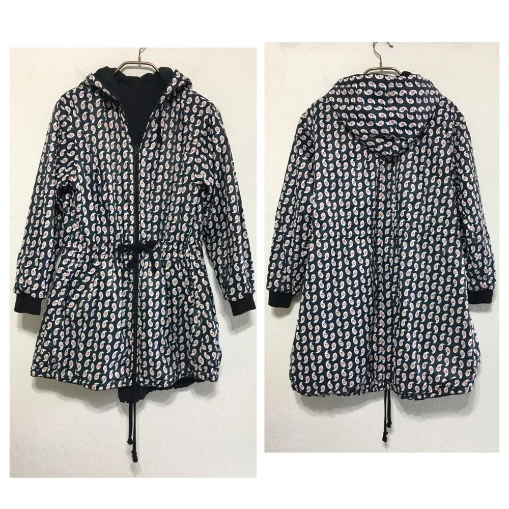 Paul & Joe Sister Reversible Hooded Jacket Zip Up Black  Womens 38